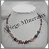 AGATE DRAPEE - Collier Perles 4 et 10 mm en dgrad - 43 cm - C004 Brsil