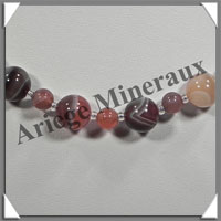 AGATE DRAPEE - Collier Perles 4 et 10 mm en dgrad - 43 cm - C004