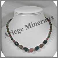 AGATE INDIENNE - Collier Compos - Ovales 15x10 mm - 45 cm - M002