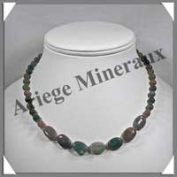 AGATE INDIENNE - Collier Compos - Ovales 15x10 mm - 42 cm - M004