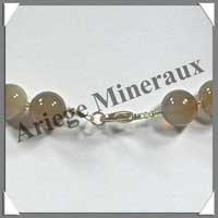 AGATE NATURELLE - Collier Perles 12 mm - 43 cm - M001