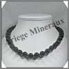 AGATE NOIRE - Collier Perles 12 mm - 46 cm - A001 Madagascar