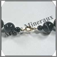 AGATE NOIRE - Collier Perles 12 mm - 46 cm - A001