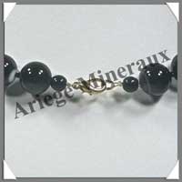 AGATE NOIRE - Collier Perles 12 mm - 46 cm - A002