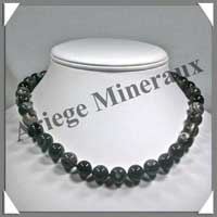 AGATE NOIRE - Collier Perles 12 mm - 49 cm - C004