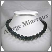 AGATE NOIRE - Collier Perles 12 mm - 45 cm - C006