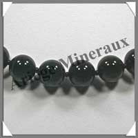 AGATE NOIRE - Collier Perles 12 mm - 45 cm - C006
