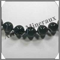 AGATE NOIRE - Collier Perles 12 mm - 46 cm - C007