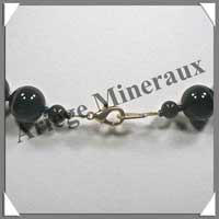 AGATE NOIRE - Collier Perles 12 mm - 46 cm - C007