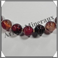 AGATE RUBANNEE - Collier Perles 12 mm - 45 cm - M001