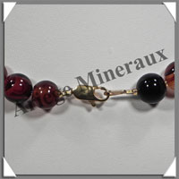 AGATE RUBANNEE - Collier Perles 12 mm - 45 cm - M001