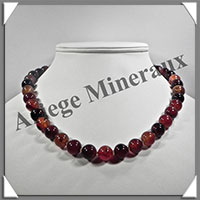 AGATE RUBANNEE - Collier Perles 12 mm - 46 cm - M004