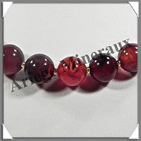 AGATE RUBANNEE - Collier Perles 12 mm - 46 cm - M004
