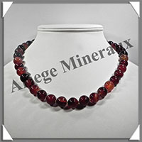 AGATE RUBANNEE - Collier Perles 12 mm - 45 cm - M005