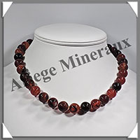AGATE RUBANNEE - Collier Perles 12 mm - 46 cm - M006