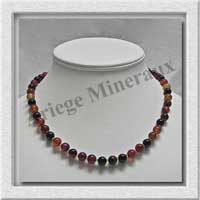 AGATE RUBANNEE - Collier Perles 8 mm - 47 cm - M003