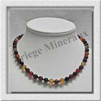 AGATE RUBANNEE - Collier Perles 8 mm - 45 cm - M005