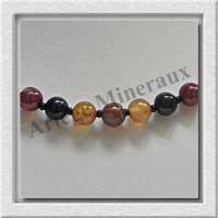 AGATE RUBANNEE - Collier Perles 8 mm - 45 cm - M005