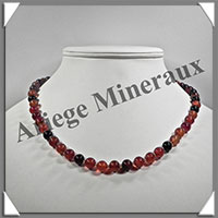 AGATE RUBANNEE - Collier Perles 8 mm - 49 cm - M006