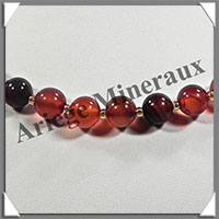 AGATE RUBANNEE - Collier Perles 8 mm - 49 cm - M006