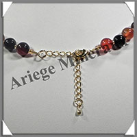 AGATE RUBANNEE - Collier Perles 8 mm - 49 cm - M006