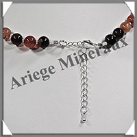 AGATE RUBANNEE - Collier Perles 8 mm - 44 cm - M010