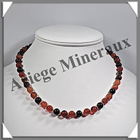 AGATE RUBANNEE - Collier Perles 8 mm - 46 cm - M012