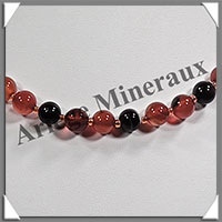 AGATE RUBANNEE - Collier Perles 8 mm - 46 cm - M012