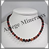 AGATE RUBANNEE - Collier Perles 8 mm - 47 cm - M013 Brsil