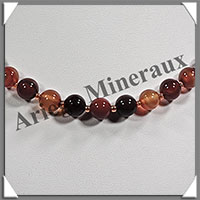 AGATE RUBANNEE - Collier Perles 8 mm - 47 cm - M013