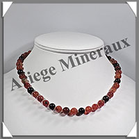 AGATE RUBANNEE - Collier Perles 8 mm - 44 cm - M014