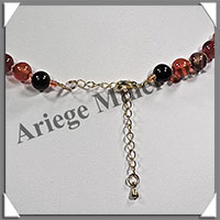 AGATE RUBANNEE - Collier Perles 8 mm - 44 cm - M014