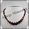 AGATE RUBANNEE - Collier Perles 8  12 mm en dgrad - 46 cm - M001 Brsil