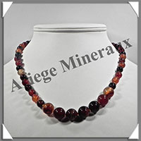 AGATE RUBANNEE - Collier Perles 8  12 mm en dgrad - 46 cm - M001