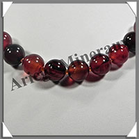 AGATE RUBANNEE - Collier Perles 8  12 mm en dgrad - 45 cm - M002