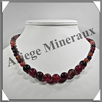 AGATE RUBANNEE - Collier Perles 8  12 mm en dgrad - 45 cm - M003
