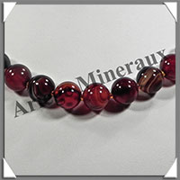 AGATE RUBANNEE - Collier Perles 8  12 mm en dgrad - 45 cm - M003