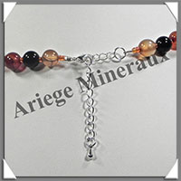 AGATE RUBANNEE - Collier Perles 8  12 mm en dgrad - 45 cm - M003