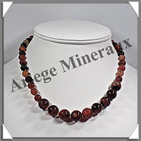 AGATE RUBANNEE - Collier Perles 8  12 mm en dgrad - 43 cm - M005