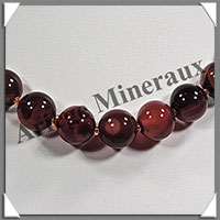 AGATE RUBANNEE - Collier Perles 8  12 mm en dgrad - 43 cm - M005