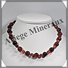 AGATE RUBANNEE - Collier Perles 8  12 mm en altern - 45 cm - M006 Brsil