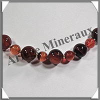 AGATE RUBANNEE - Collier Perles 8  12 mm en altern - 45 cm - M006