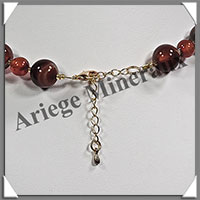 AGATE RUBANNEE - Collier Perles 8  12 mm en altern - 45 cm - M006