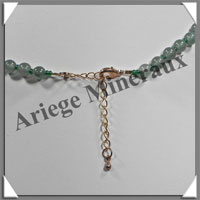 AGATE VERTE et AVENTURINE - Collier Compos - 5 Ovales 25x18 mm - 43 cm - C001