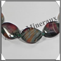 AGATE VERTE et AVENTURINE - Collier Compos - 5 Ovales 25x18 mm - 43 cm - C004