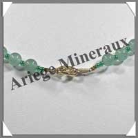 AGATE VERTE et AVENTURINE - Collier Compos - 5 Ovales 25x18 mm - 48 cm - C008
