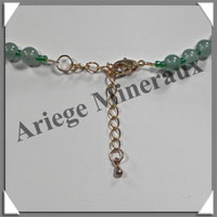 AGATE VERTE et AVENTURINE - Collier Compos - 3 Ovales 25x18 mm - 42 cm - C009