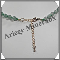AGATE VERTE et AVENTURINE - Collier Compos - 3 Ovales 25x18 mm - 42 cm - C010