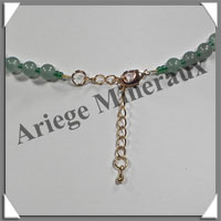 AGATE VERTE et AVENTURINE - Collier Compos - 3 Ovales 25x18 mm - 42 cm - C011