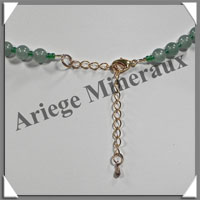 AGATE VERTE et AVENTURINE - Collier Compos - 3 Ovales 25x18 mm - 42 cm - C012